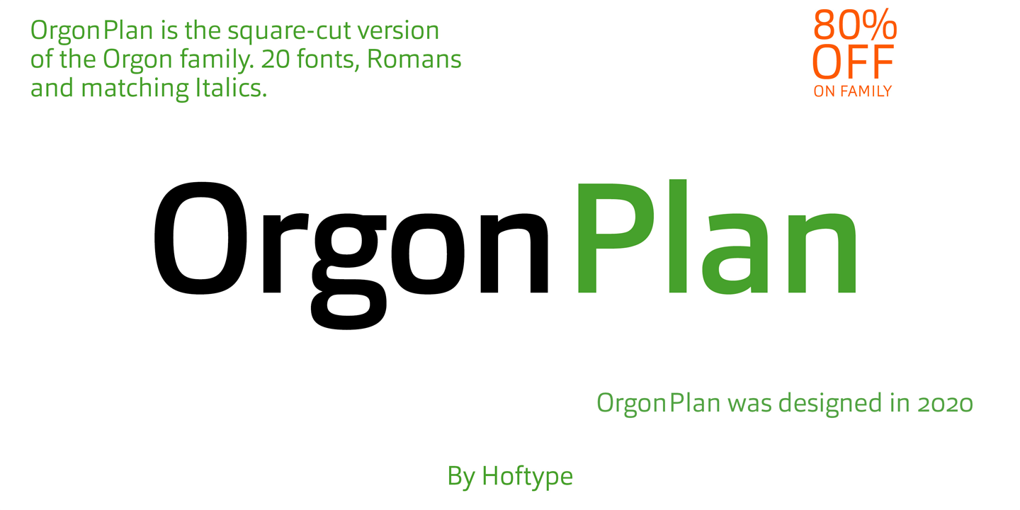 Пример шрифта Orgon Plan #13